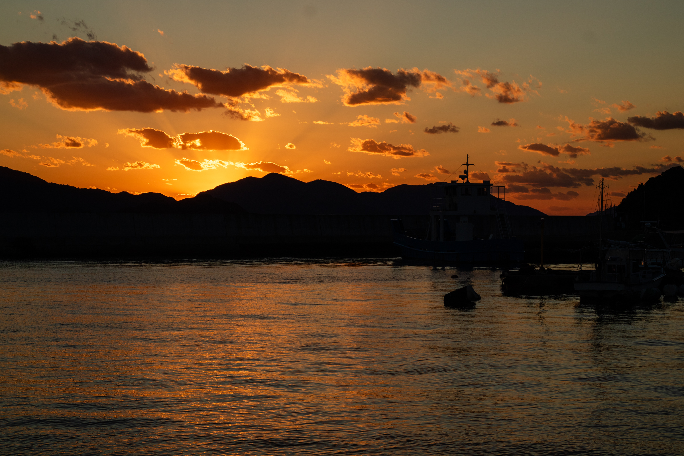 大串海岸の夕日